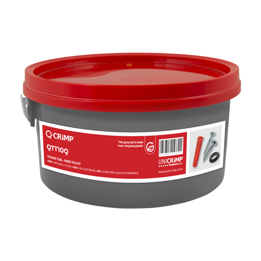 UNCRIMP 400 X RED WALL PLUGS, 400 X 8X1 1/2 SCREWS & 100 X 20MM OPEN QUICK FIT GROMMETS - UNCRIMP 400 X RED WALL PLUGS, 400 X 8X1 1/2 SCREWS & 100 X 20MM OPEN QUICK FIT GROMMETS