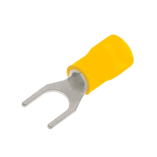 UNCRIMP YELLOW FORK TERMINAL 5MM PK100 - Yellow UNCRIMP YELLOW FORK TERMINAL 5MM PK100 Yellow