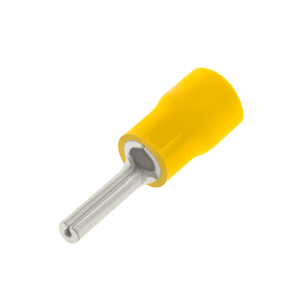 UNCRIMP YELLOW PIN TERMINAL 4MM (PK100) - Yellow UNCRIMP YELLOW PIN TERMINAL 4MM (PK100) Yellow