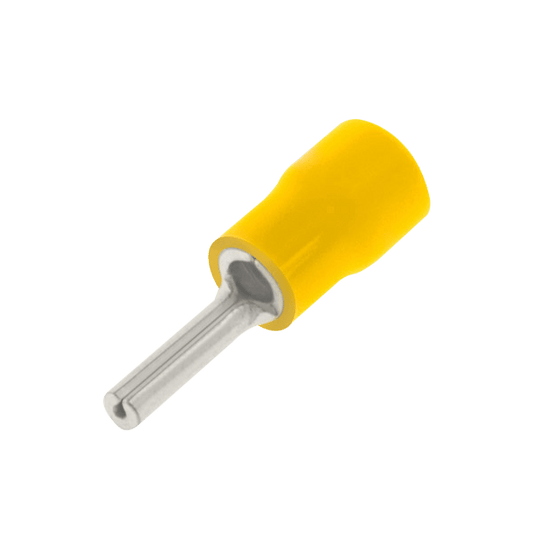 UNCRIMP YELLOW PIN TERMINAL 4MM (PK100) - Yellow UNCRIMP YELLOW PIN TERMINAL 4MM (PK100) Yellow