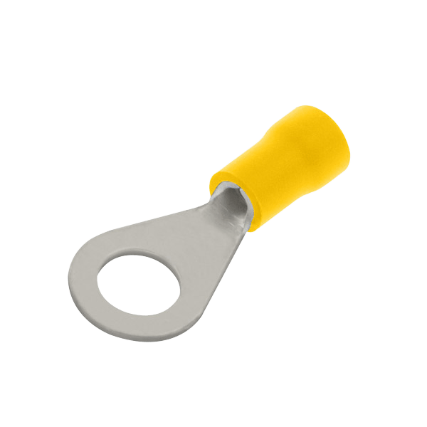 UNCRIMP YELLOW RING TERMINAL 6MM HOLE (PK100) - Yellow UNCRIMP YELLOW RING TERMINAL 6MM HOLE (PK100) Yellow