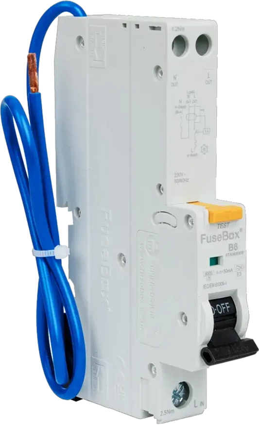 Fusebox TYPE A 6A 30mA B CURVE RCBO - Electrical Fusebox TYPE A 6A 30mA B CURVE RCBO Electrical