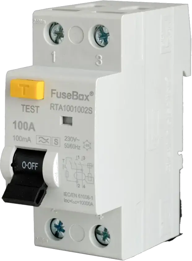 Fusebox TYPE A 100A 100mA 2P RCD "S" TYPE - Electrical Fusebox TYPE A 100A 100mA 2P RCD "S" TYPE Electrical