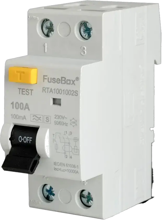 Fusebox TYPE A 100A 100mA 2P RCD "S" TYPE - Electrical Fusebox TYPE A 100A 100mA 2P RCD "S" TYPE Electrical