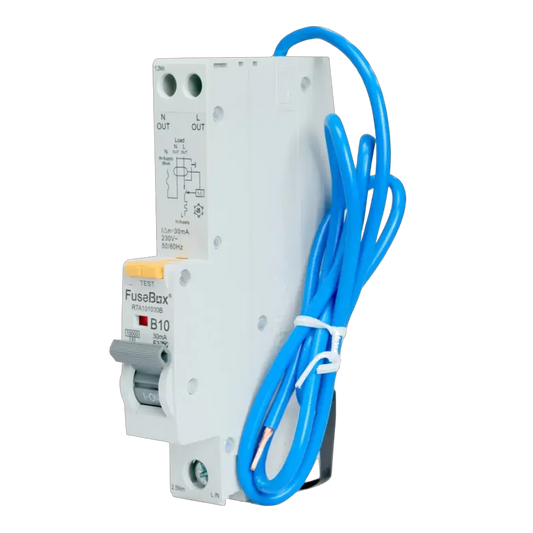 Fusebox 10kA 10A 30MA B CURVE TYPE A RCBO - Electrical Fusebox 10kA 10A 30MA B CURVE TYPE A RCBO Electrical