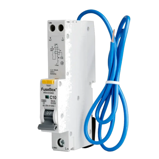 Fusebox 10kA 10A 30MA C CURVE TYPE A RCBO - Electrical Fusebox 10kA 10A 30MA C CURVE TYPE A RCBO Electrical