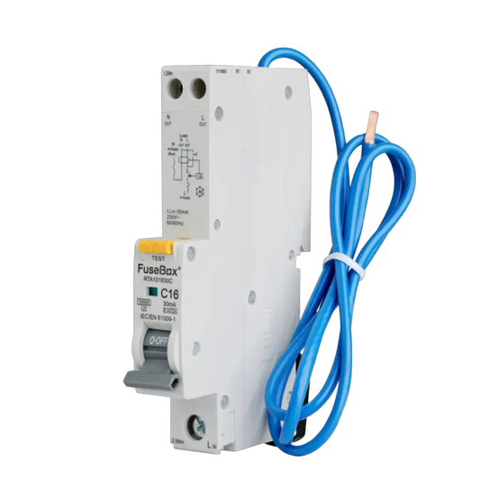 Fusebox 10kA 16A 30MA C CURVE TYPE A RCBO - Electrical Fusebox 10kA 16A 30MA C CURVE TYPE A RCBO Electrical