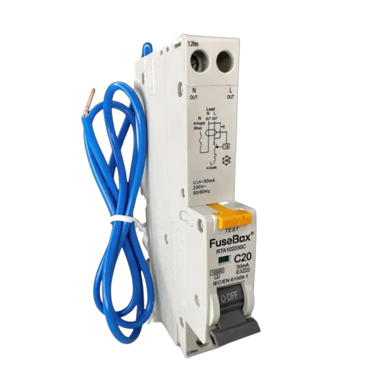 Fusebox 10kA 20A 30MA C CURVE TYPE A RCBO - Electrical Fusebox 10kA 20A 30MA C CURVE TYPE A RCBO Electrical