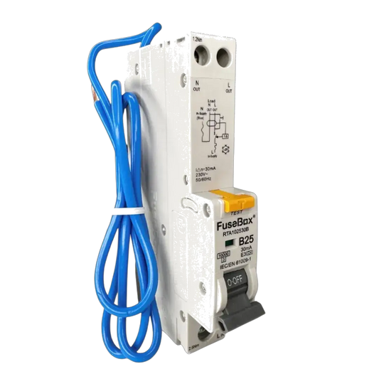 Fusebox 10kA 25A 30MA B CURVE TYPE A RCBO - Electrical Fusebox 10kA 25A 30MA B CURVE TYPE A RCBO Electrical