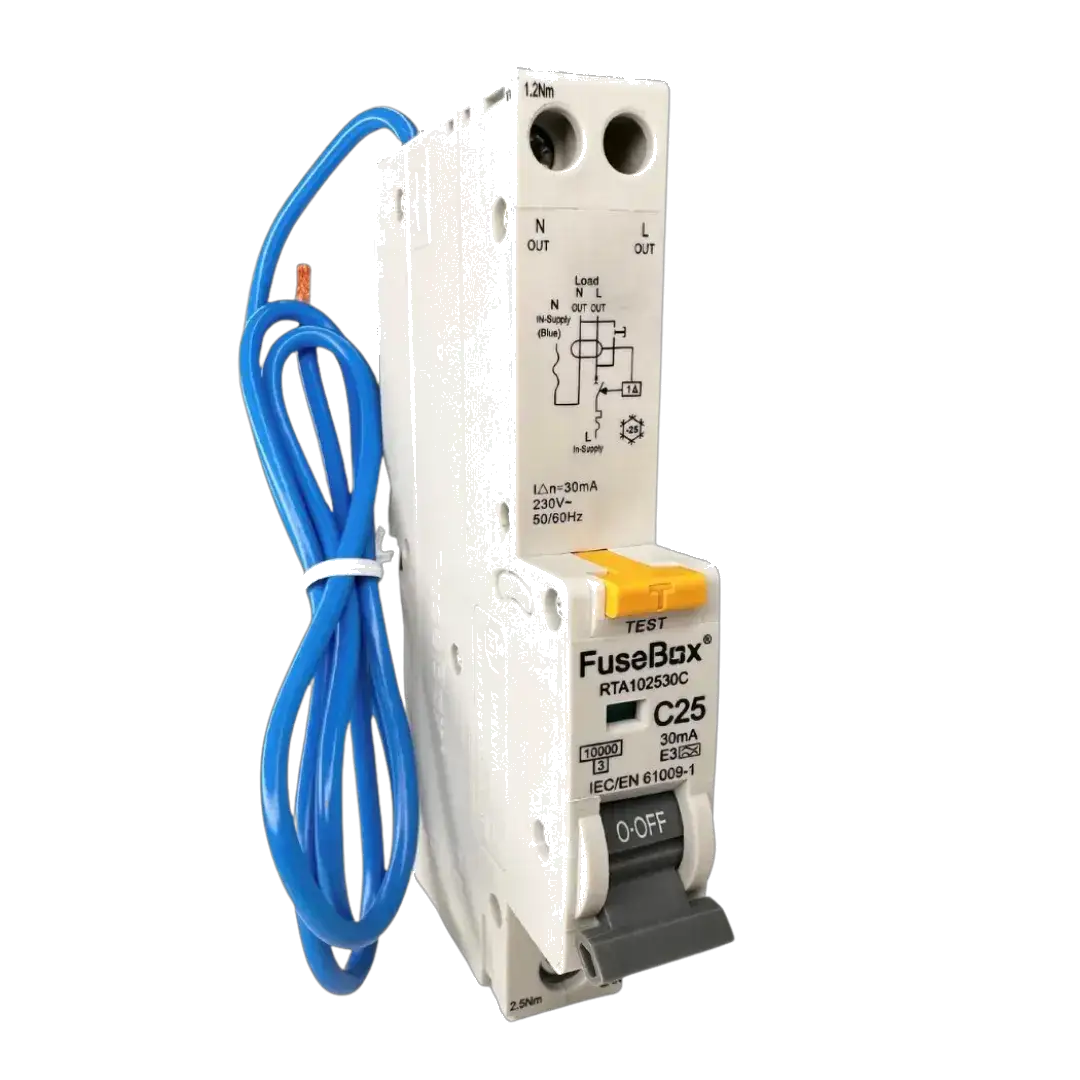 Fusebox 10kA 25A 30MA C CURVE TYPE A RCBO - Electrical Fusebox 10kA 25A 30MA C CURVE TYPE A RCBO Electrical