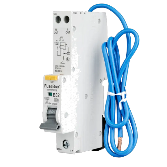 Fusebox 10kA 32A 30MA B CURVE TYPE A RCBO - Electrical Fusebox 10kA 32A 30MA B CURVE TYPE A RCBO Electrical