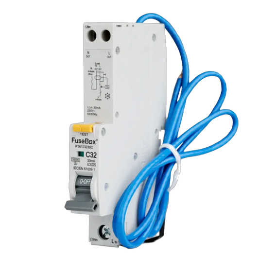 Fusebox 10kA 32A 30MA C CURVE TYPE A RCBO - Electrical Fusebox 10kA 32A 30MA C CURVE TYPE A RCBO Electrical