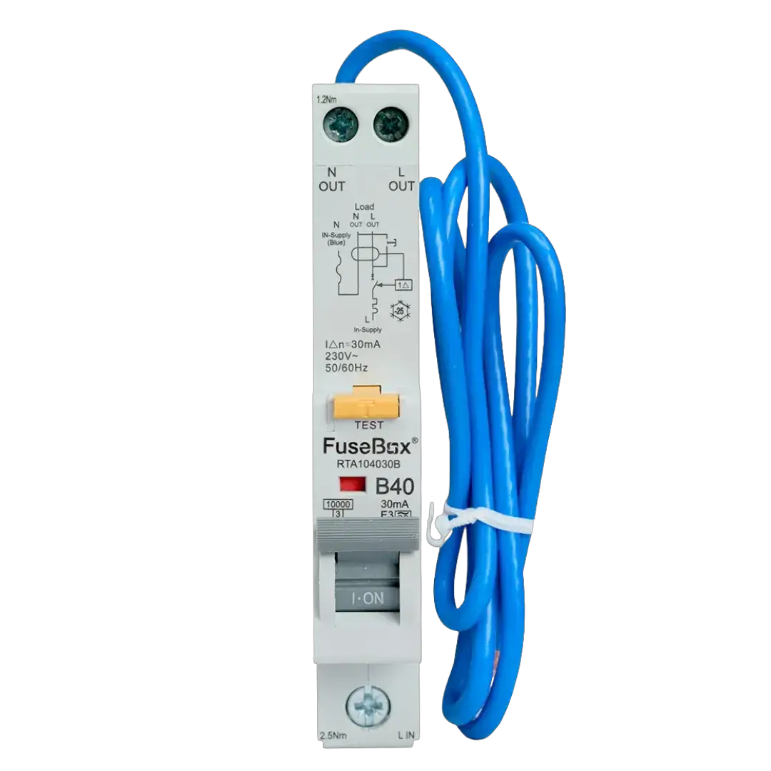 Fusebox 10kA 40A 30MA B CURVE TYPE A RCBO - Electrical Fusebox 10kA 40A 30MA B CURVE TYPE A RCBO Electrical
