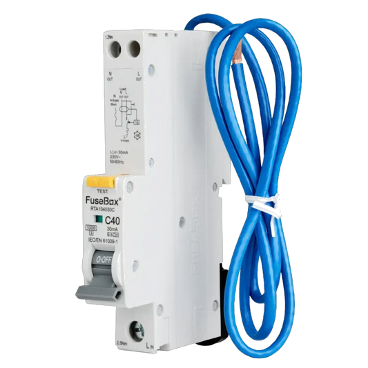 Fusebox 10kA 40A 30MA C CURVE TYPE A RCBO - Electrical Fusebox 10kA 40A 30MA C CURVE TYPE A RCBO Electrical