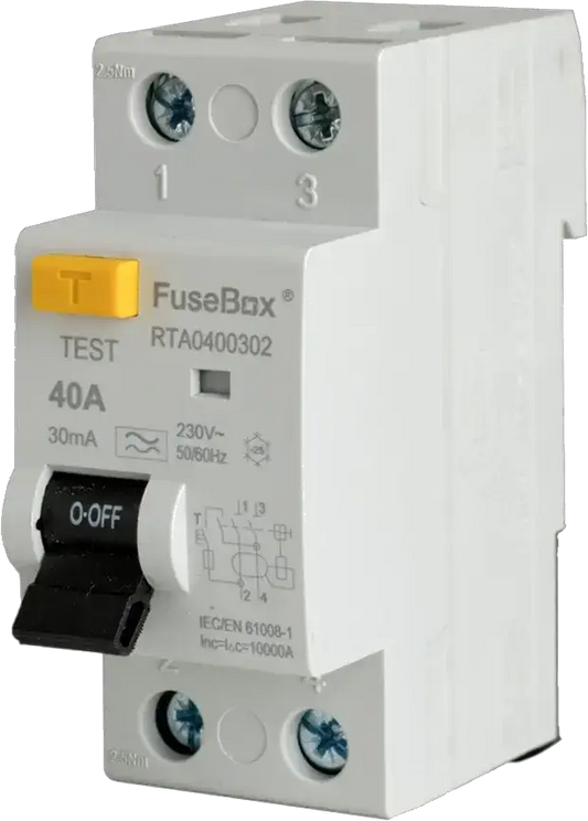Fusebox TYPE A 40A 30mA 2P RCD - Electrical Fusebox TYPE A 40A 30mA 2P RCD Electrical