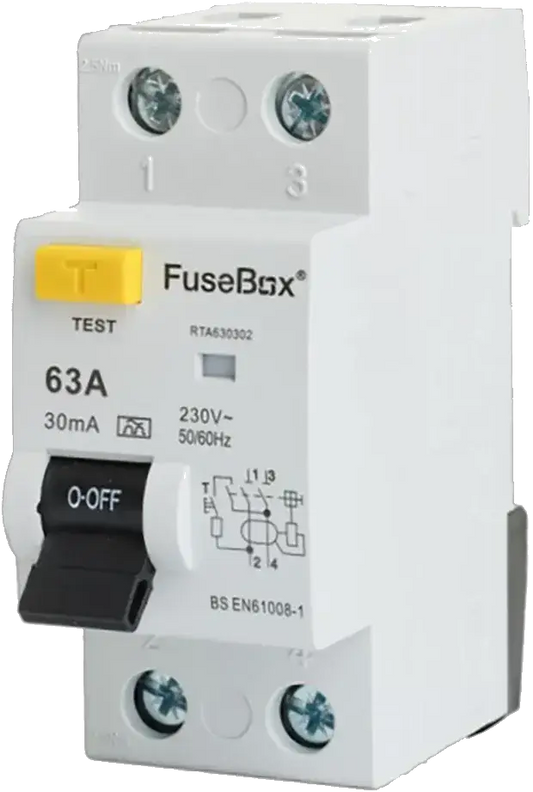 Fusebox TYPE A 63A 30mA 2P RCD - Electrical Fusebox TYPE A 63A 30mA 2P RCD Electrical