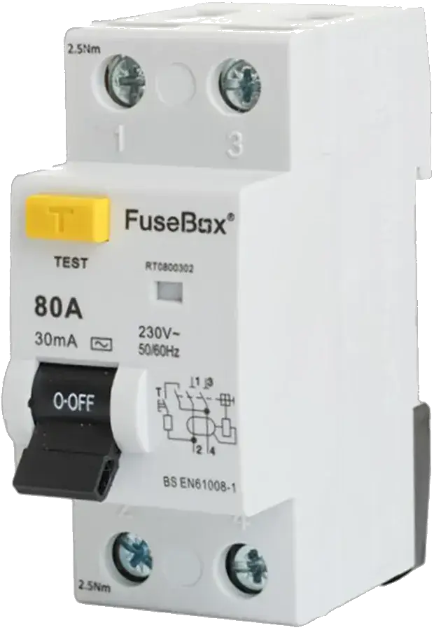 Fusebox TYPE A 80A 30mA 2P RCD - Electrical Fusebox TYPE A 80A 30mA 2P RCD Electrical