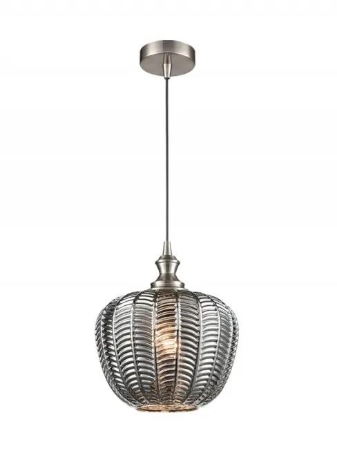 Franklite Refract Satin Nickel Single Pendant With Chevron Glass - Pendant Lights Franklite Refract Satin Nickel Single Pendant With Chevron Glass Pendant Lights