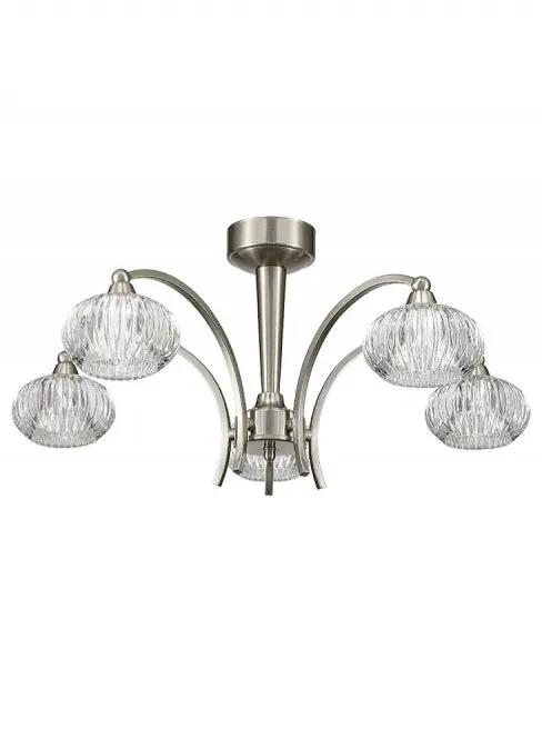 Franklite Ripple 5 Light Ceiling Fitting - Semi Flush Lights Franklite Ripple 5 Light Ceiling Fitting Semi Flush Lights
