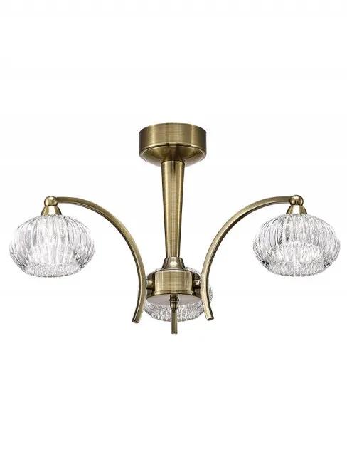 Franklite Ripple 3 Light Ceiling Fitting - Semi Flush Lights Franklite Ripple 3 Light Ceiling Fitting Semi Flush Lights