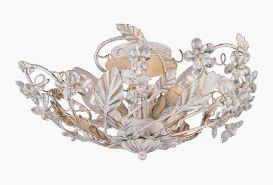 impex Impex SF05305/AW Florence 3 Light Semi-Flush Ceiling Light Antique White - impex Impex SF05305/AW Florence 3 Light Semi-Flush Ceiling Light Antique White