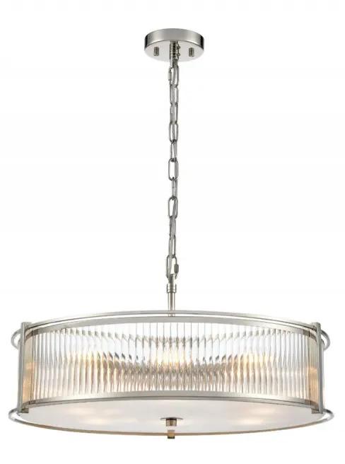 Franklite Sloane 8lt Pendant In Polished Nickel - Semi Flush Lights Franklite Sloane 8lt Pendant In Polished Nickel Semi Flush Lights