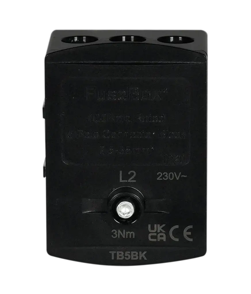 Fusebox BLACK 100A TERMINAL BLOCK 5P IP20 - Electrical Fusebox BLACK 100A TERMINAL BLOCK 5P IP20 Electrical
