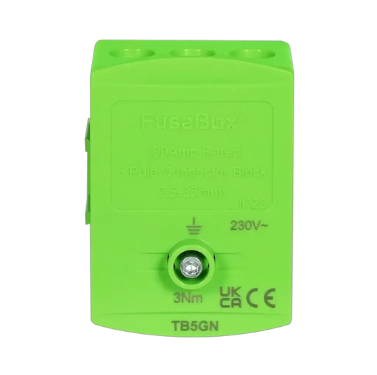Fusebox GREEN 100A TERMINAL BLOCK 5P IP20 - Electrical Fusebox GREEN 100A TERMINAL BLOCK 5P IP20 Electrical
