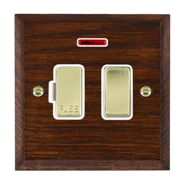 Wood Cha A/M 13A DP Fused Spur+N PB/WH