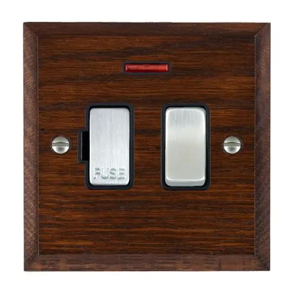 Wood Cha A/M 13A DP Fused Spur+N SC/BL