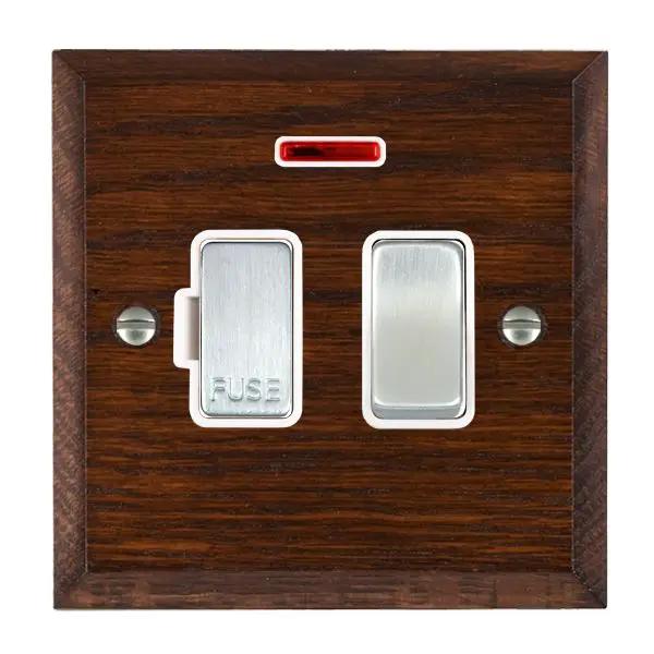 Wood Cha A/M 13A DP Fused Spur+N SC/WH