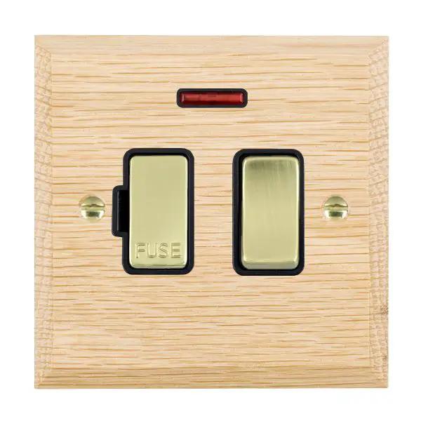 Wood Cha L/O 13A DP Fused Spur+N PB/BL