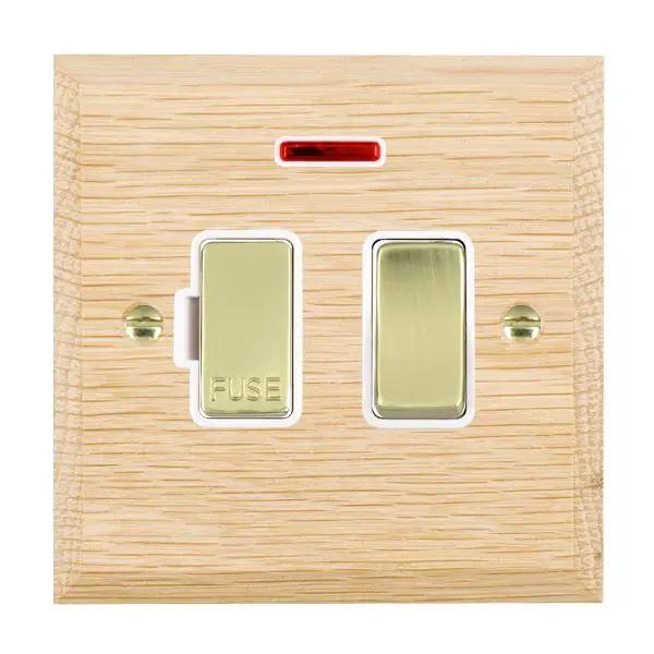 Wood Cha L/O 13A DP Fused Spur+N PB/WH