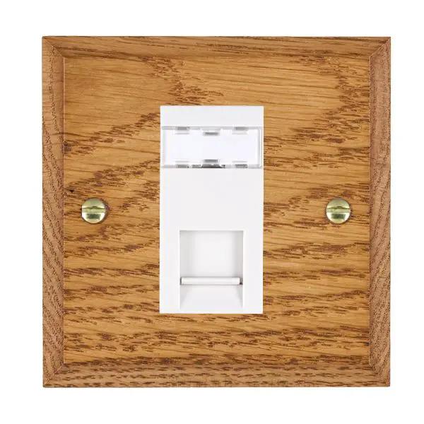 Wood Cha M/O 1g RJ45 CAT5E Unshield WH