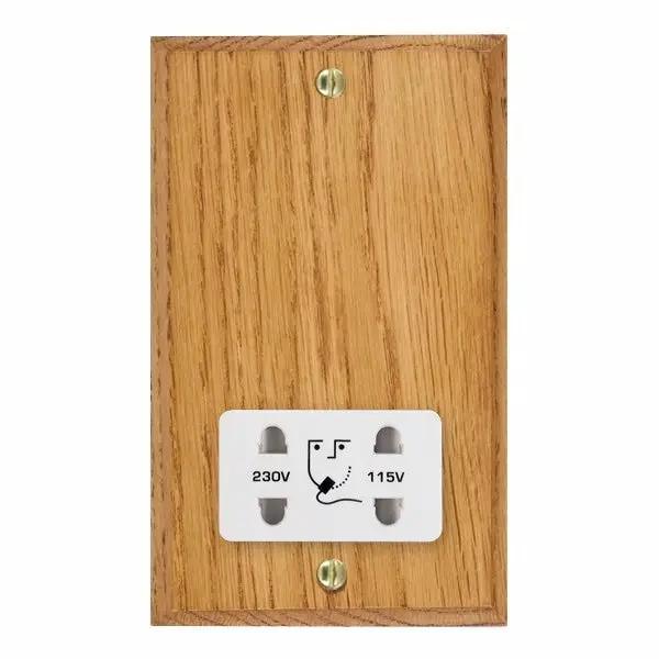 Wood Cha M/O Shaver Dual Volt Socket WH