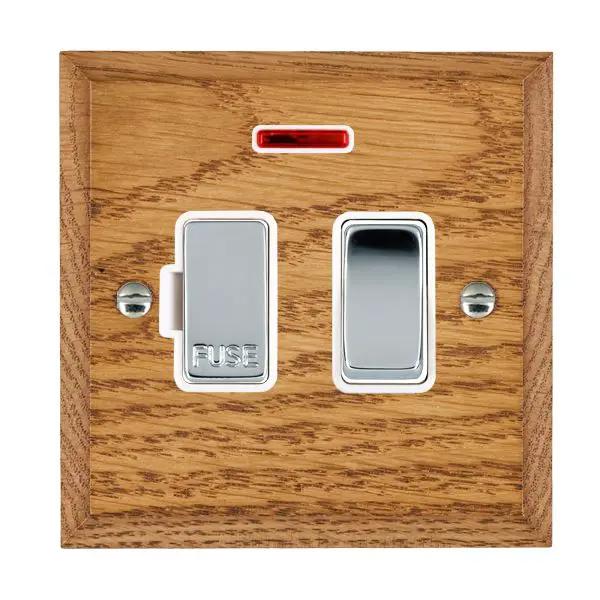 Wood Cha M/O 13A DP Fused Spur+N BC/WH