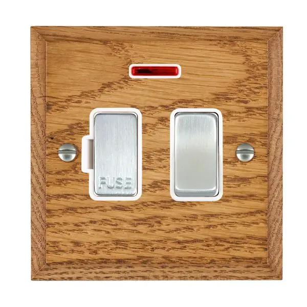 Wood Cha M/O 13A DP Fused Spur+N SC/WH