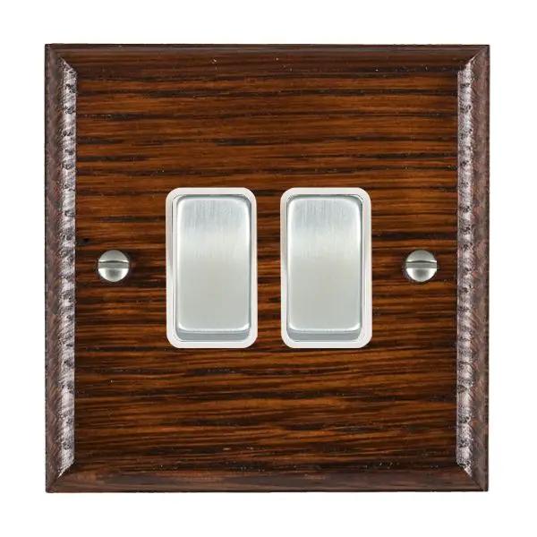 Wood Ovo A/M 2g 10AX 2 Way Rkr SC/WH