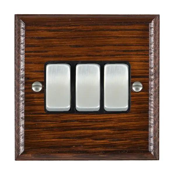 Wood Ovo A/M 3g 10AX 2 Way Rkr SC/BL