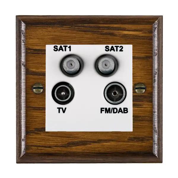 Wood Ovo D/O Non-Isolated TV+FM+2XSAT WH
