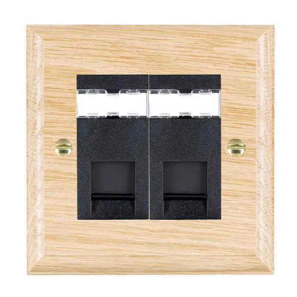 Wood Ovo L/O 2g RJ45 CAT5E Unshield BL