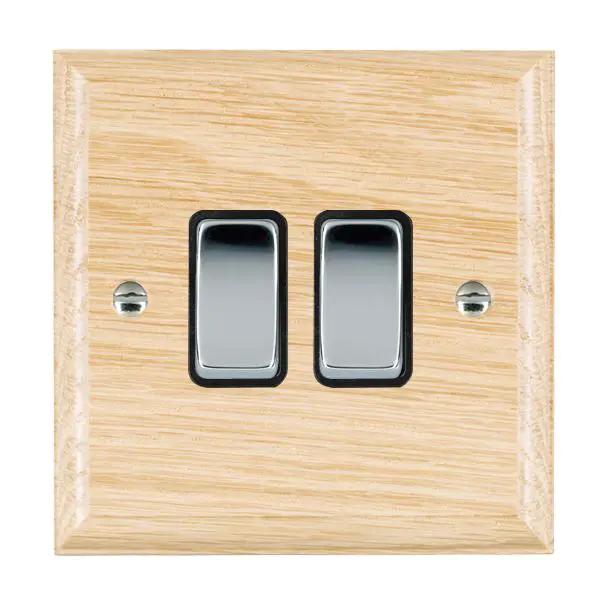 Wood Ovo L/O 2g 10AX 2 Way Rkr BC/BL