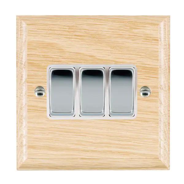 Wood Ovo L/O 3g 10AX 2 Way Rkr BC/WH