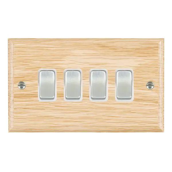 Wood Ovo L/O 4g 10AX 2 Way Rkr SC/WH