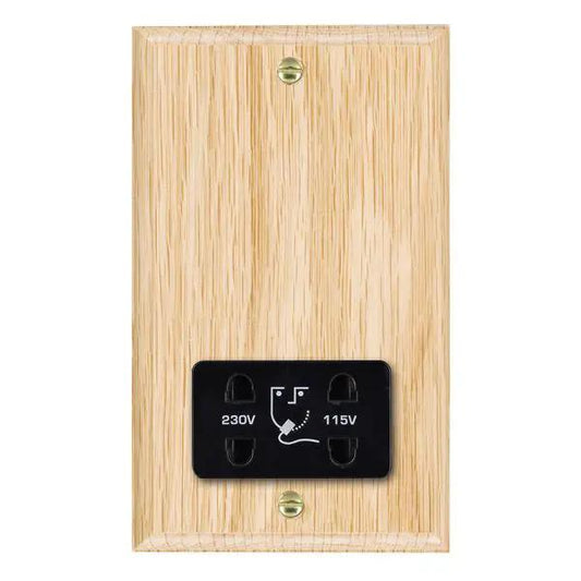 Wood Ovo L/O Shaver Dual Volt Socket BL