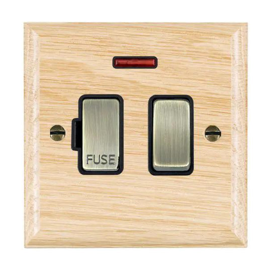 Wood Ovo L/O 13A DP Fused Spur+N AB/BL