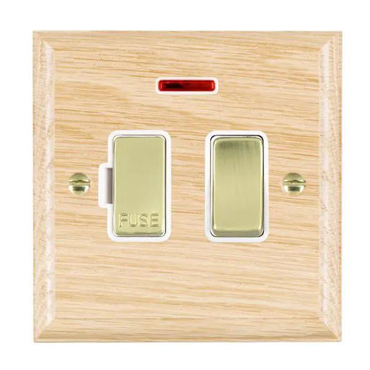 Wood Ovo L/O 13A DP Fused Spur+N PB/WH