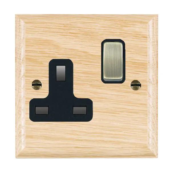 Wood Ovo L/O 1g 13A DP Swt Skt AB/BL