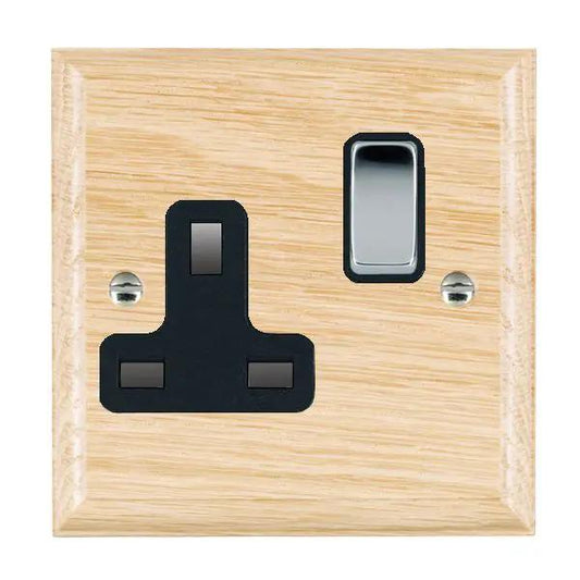 Wood Ovo L/O 1g 13A DP Swt Skt BC/BL