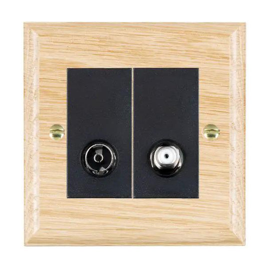 Wood Ovo L/O 2g N-Isol TV+Sat 2in/2 BL